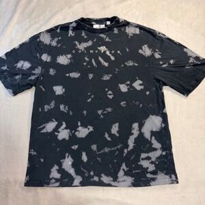 Collusion Mens Tie Dye Graphic T-Shirt‎ Black White Streetwear Size Small